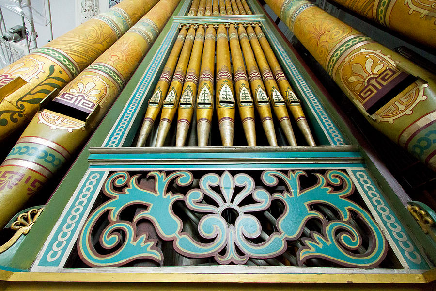 Aqua to gold organ pipes Photograph by Jenny Setchell