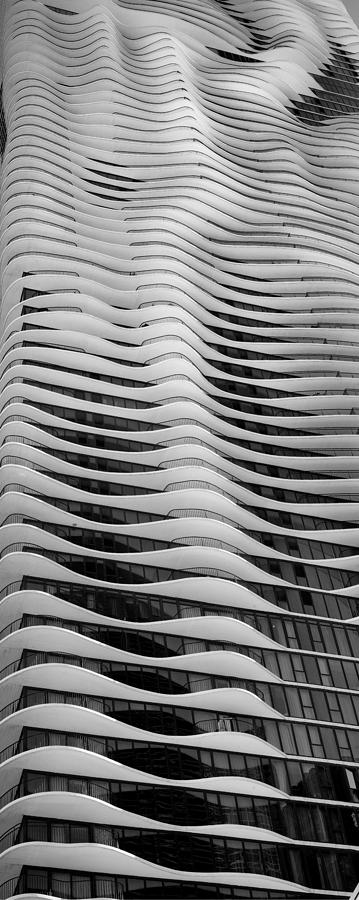 Chicago Photograph - Aqua Tower Chicago B W by Steve Gadomski