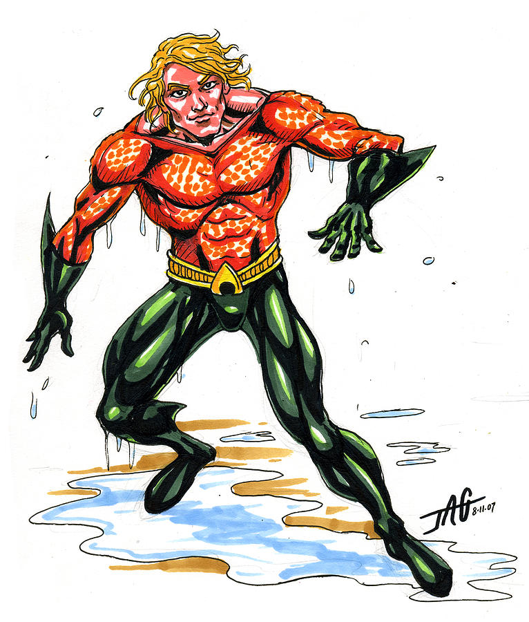 Aquaman Drawing by John Ashton Golden - Pixels