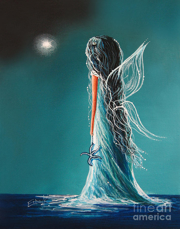 Aquamarine Fairy by Shawna Erback Painting by Moonlight Art Parlour