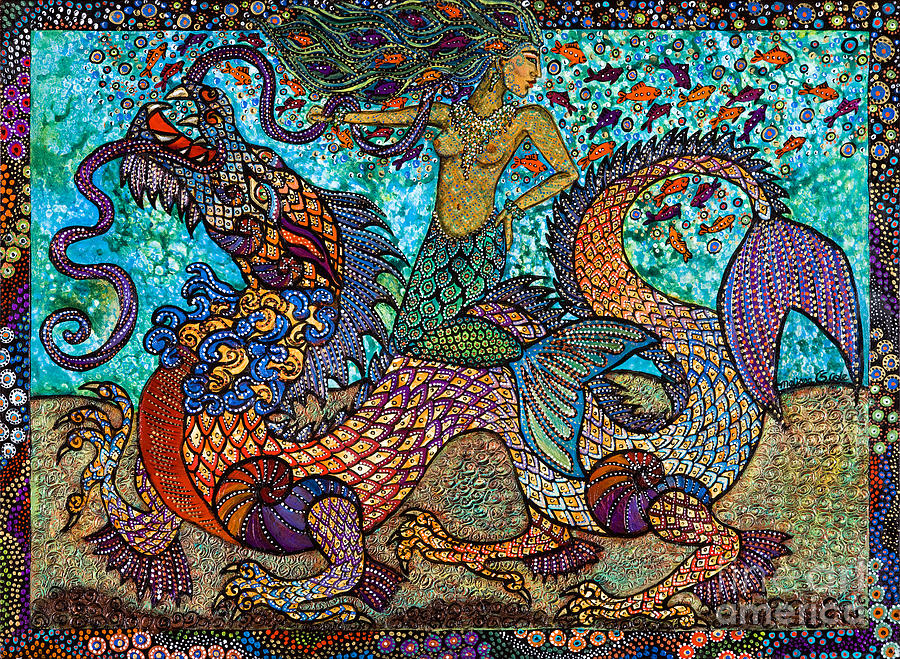 Mermaid Painting - Aquamarine New Year by Melissa Cole