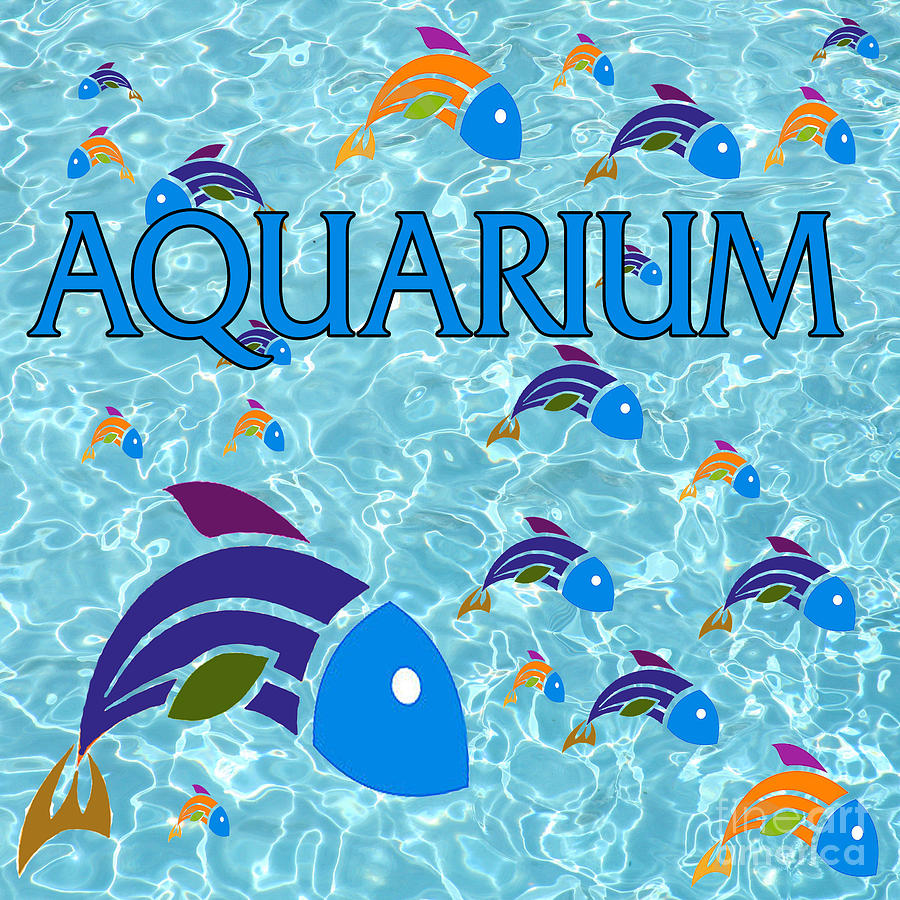 Aquarium Sign Design Digital Art by Megan Dirsa-DuBois