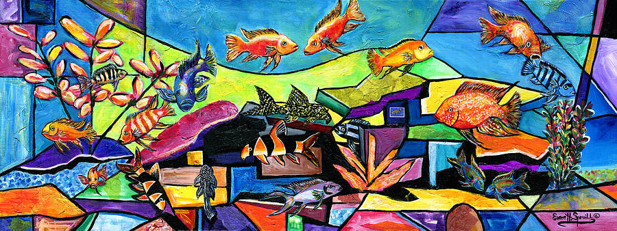 Aquascape #1 Painting by Everett Spruill