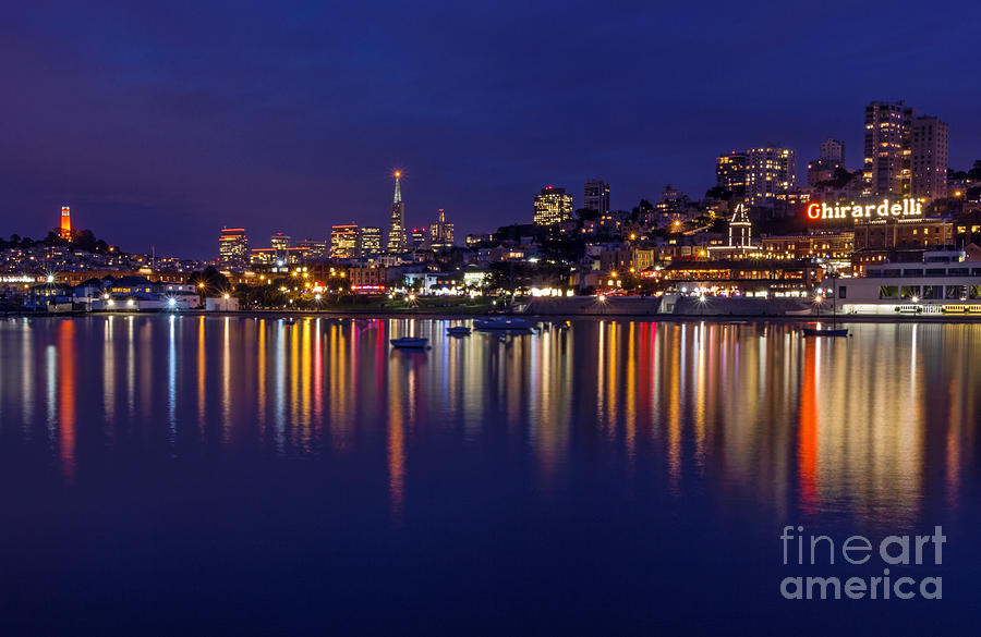 Aquatic Park Blue Hour wide view Photograph by Kate Brown