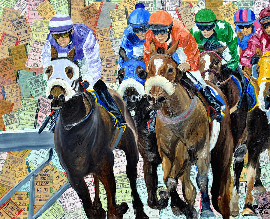 Aqueduct Horse racing Painting by Michael Lee - Fine Art America