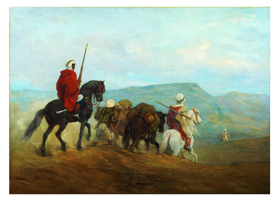 Arab Horse Soldiers Spahis Guillaume Regamey 1871 Painting by MotionAge Designs