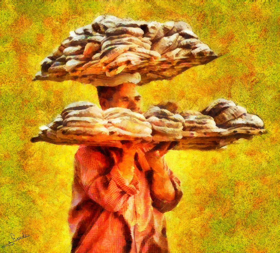 Arabian bread sale 1 Painting by George Rossidis