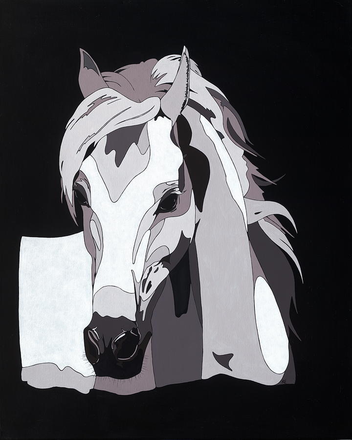 Arabian Horse with hidden picture Painting by Konni Jensen
