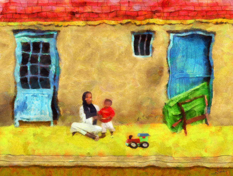 Arabian house 2 Painting by George Rossidis