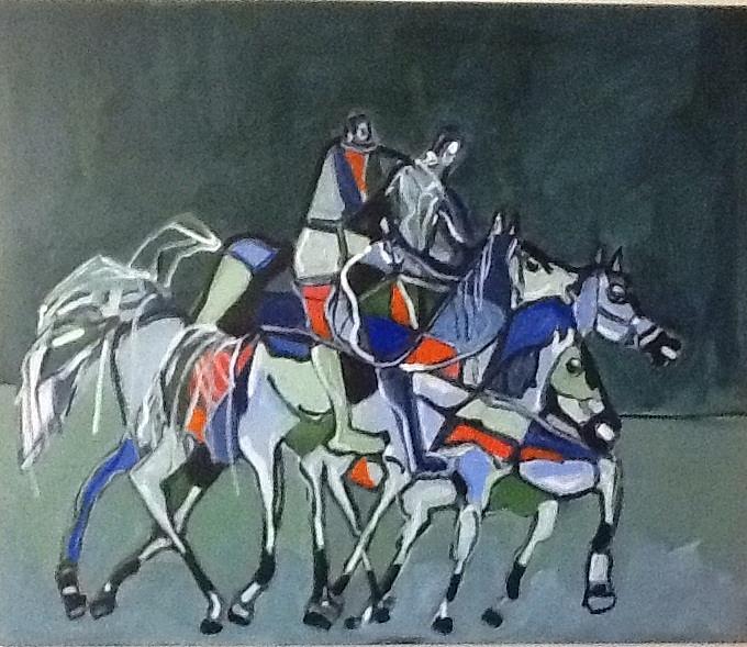 Horse Painting - Arabian knights  by Faiq Hadad