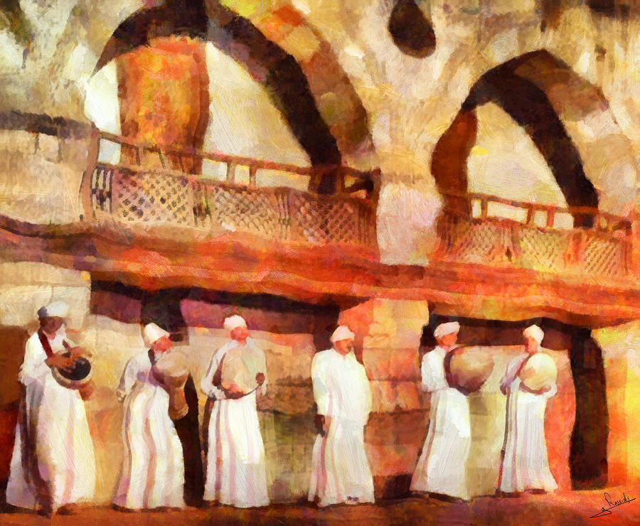 Arabian musicians Painting by George Rossidis