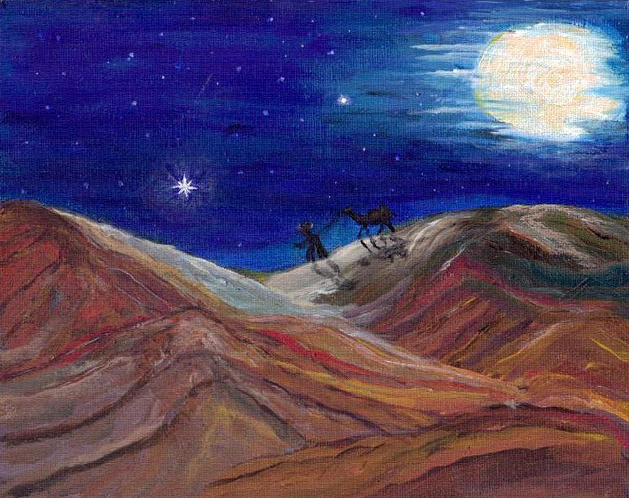Desert Painting - Arabian Night by Mary Sedici