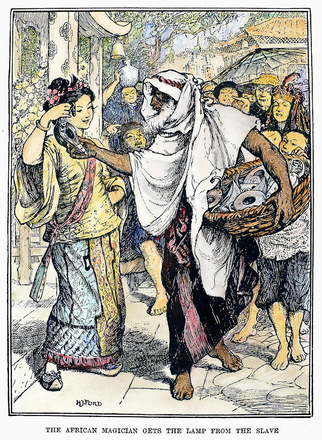 Arabian Nights Magician Drawing by Granger
