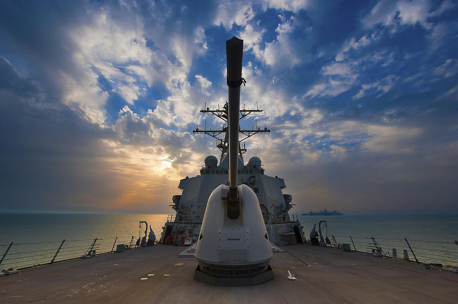 Arabian Sea, March 22, 2011 - The guided-missile destroyer USS Higgins (DDG-76) is underway in the Arabian Gulf.  Photograph by Stocktrek Images