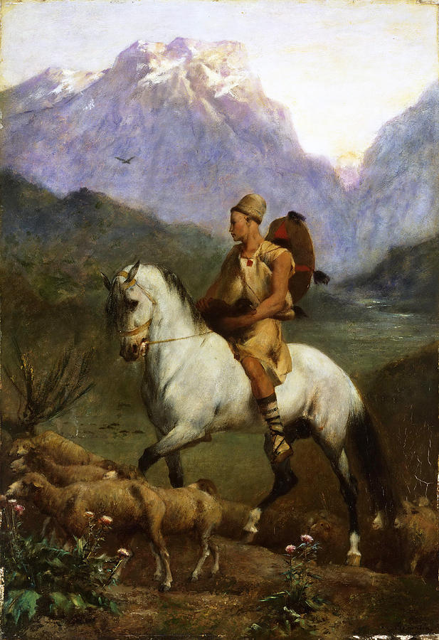 Arabian Shepherd . Shepherd High Plateau of Kabylia Painting by Eugene Fromentin