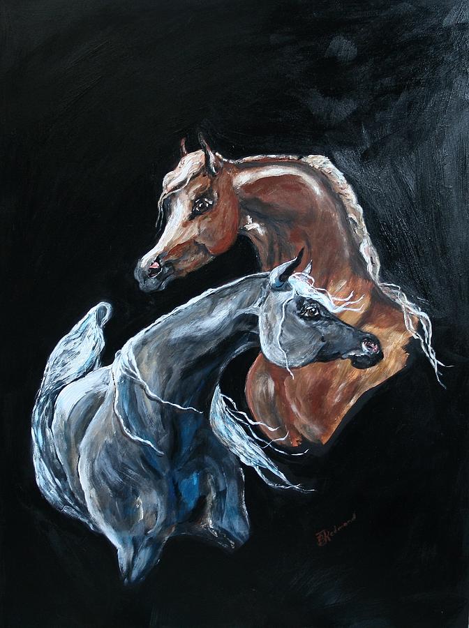 Horse Painting - Arabians by Bj Redmond