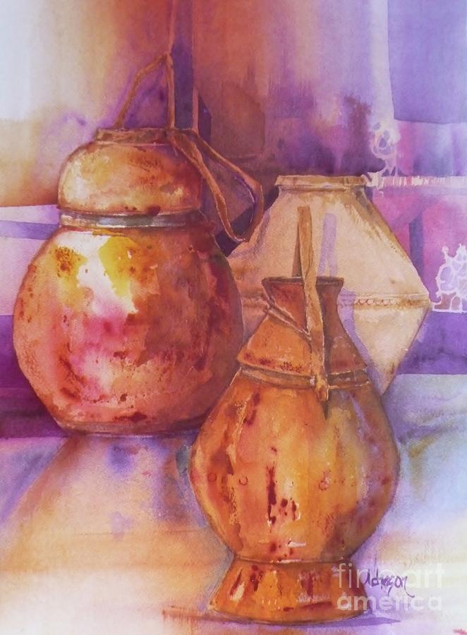 Arabic Pots Painting by Donna Acheson-Juillet
