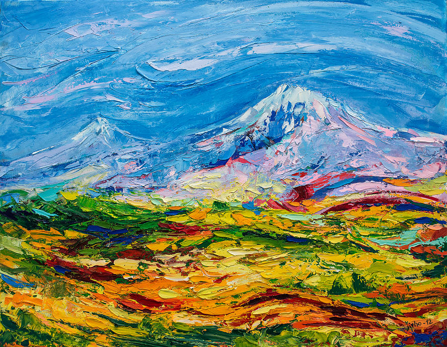Art armenia. Мартирос Сарьян горы. Картина Егише Тадевосяна Арарат. Гора Арарат Сарьян. Гора Арарат живопись.