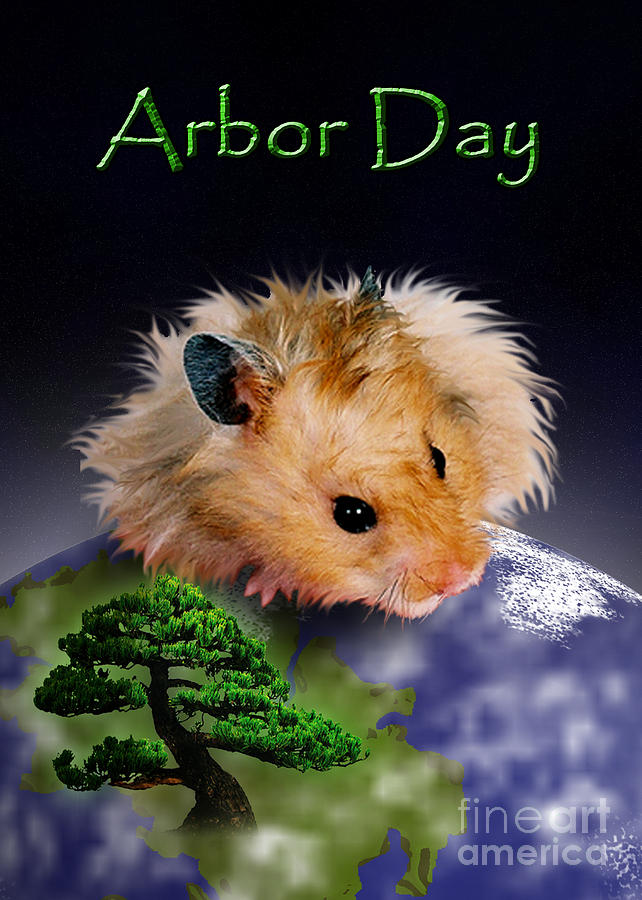 Nature Photograph - Arbor Day Hamster by Jeanette K