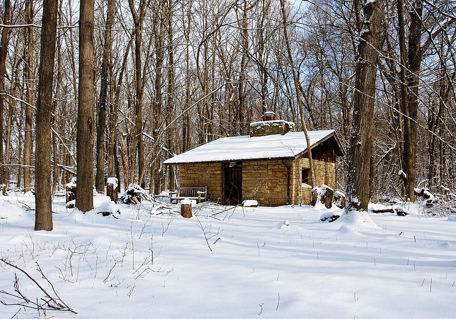 Winter Photograph - Arboretum Hut - Madison - Wisconsin by Steven Ralser