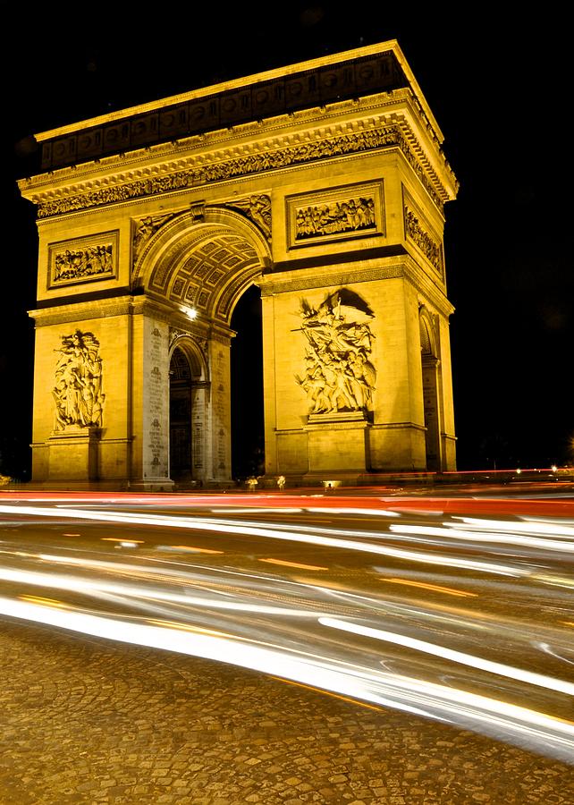 Arc de Triomphe at night Photograph by Matt MacMillan - Fine Art America