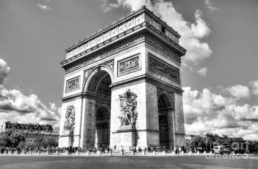 Paris Photograph - Arc de Triomphe BW by Mel Steinhauer