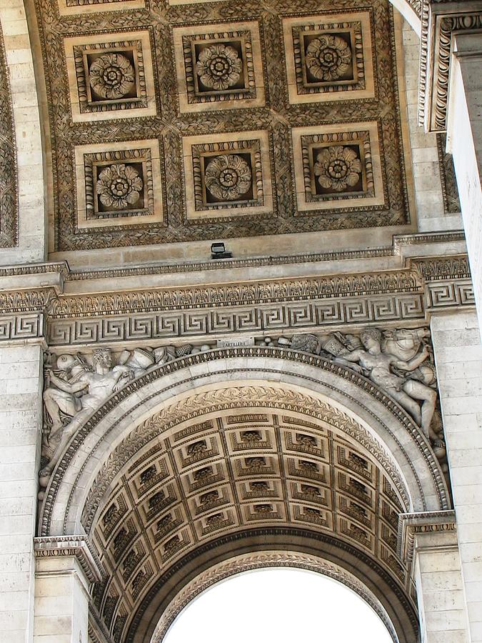 Arc de Triomphe Ceiling with Sculptured Roses Photograph by Louise Adams
