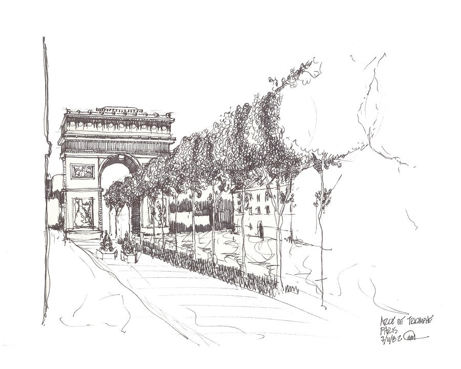 Arc de Triomphe Drawing by Ron Torborg | Fine Art America