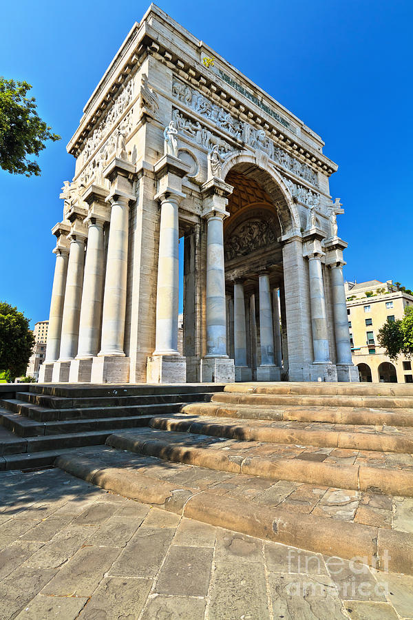 arc of triumph in Piazza Della Vittoria - Genova Photograph by Antonio Scarpi