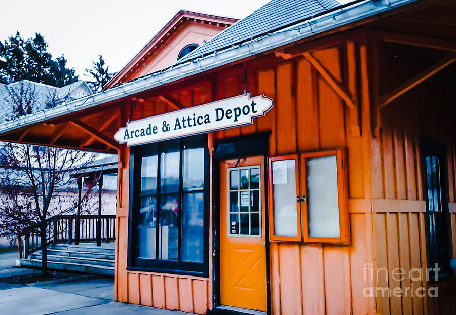 Depot Photograph - Arcade Attica Train Depot by Elizabeth Duggan