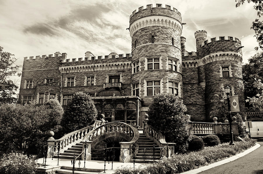 Arcadia College - Grey Towers Castle in Sepia Photograph by Bill Cannon