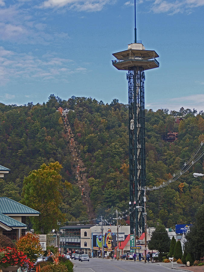 Mountain Photograph - Arcadia Space Needle in Gatlinburg Tennessee by Marian Bell