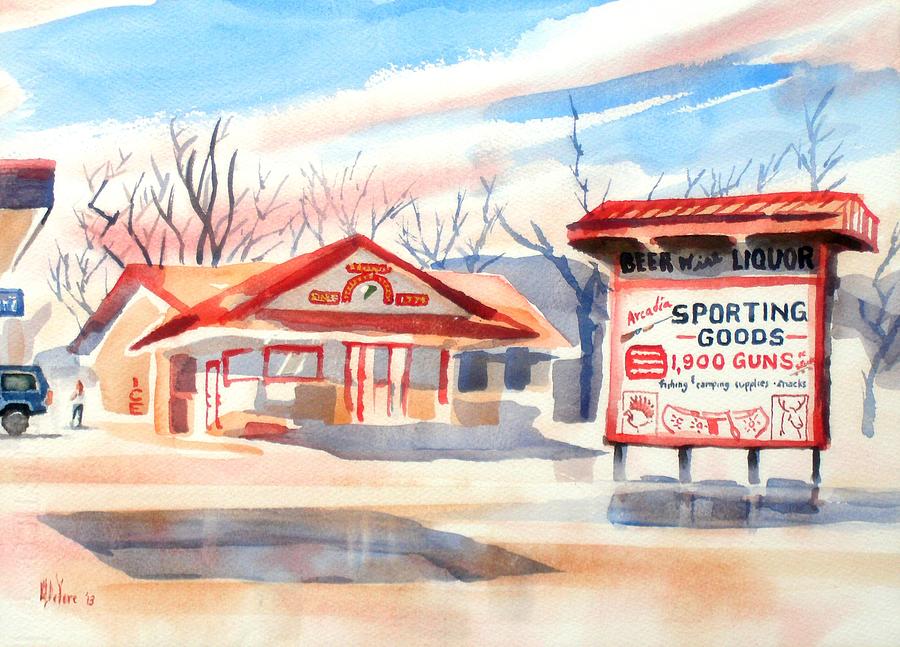 Arcadia Sporting Goods in Autumn Glow Painting by Kip DeVore