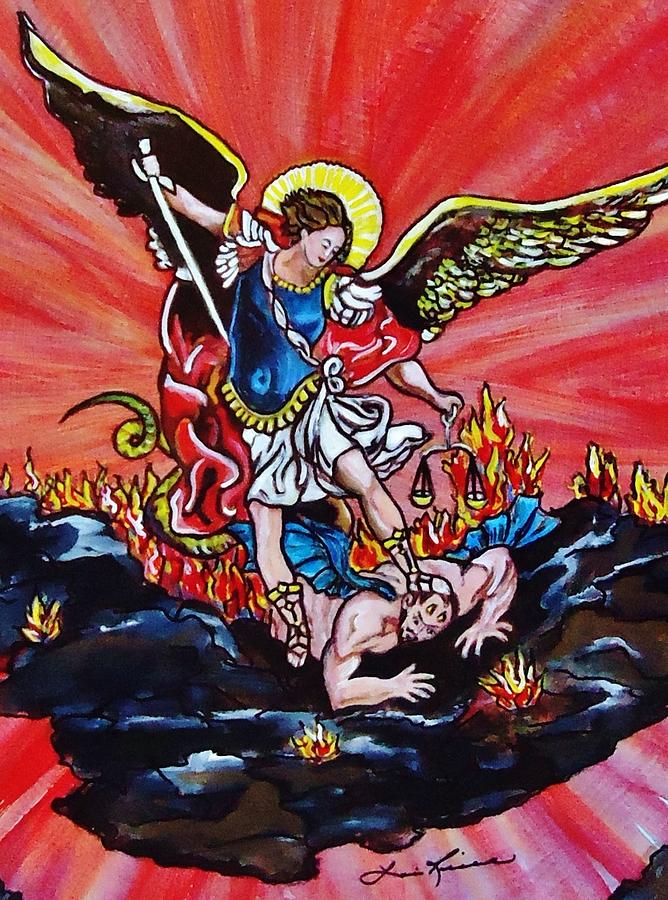 Archangel Michael In Battle Painting By Lois Rivera - Fine Art America