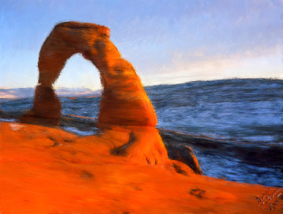Arch in Utah a la Cezanne Painting by Bruce Nutting