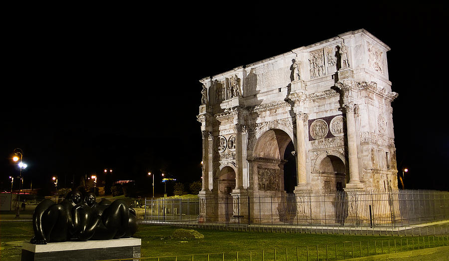 Arch of Constantine at night Photograph by Weston Westmoreland