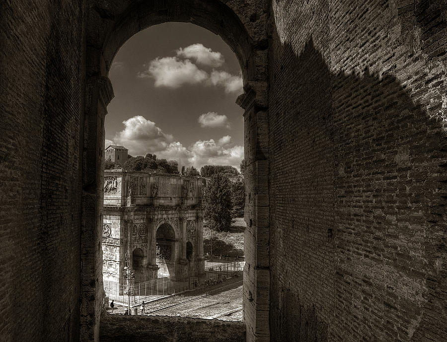 Arch of Constantine from the Colosseum Photograph by Michael Kirk