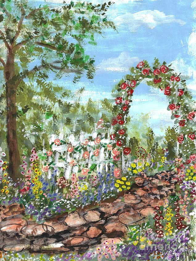 Arch Of Roses Painting by Debbie Wassmann