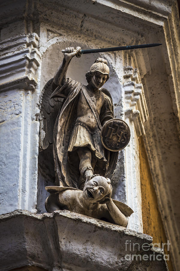 Archangel Saint Michael Defeating Satan Cadiz Spain Photograph by Pablo Avanzini