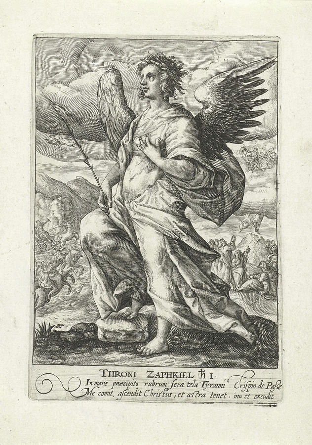 1574 Drawing - Archangel Zaphkiël, Crispijn Van De Passe by Quint Lox