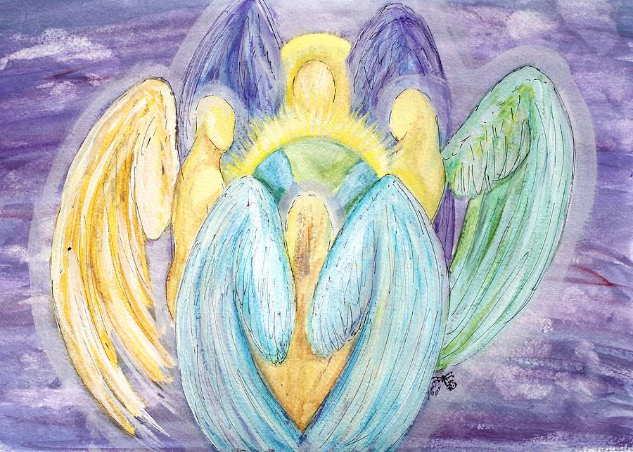 Archangels Painting by Lora Tout