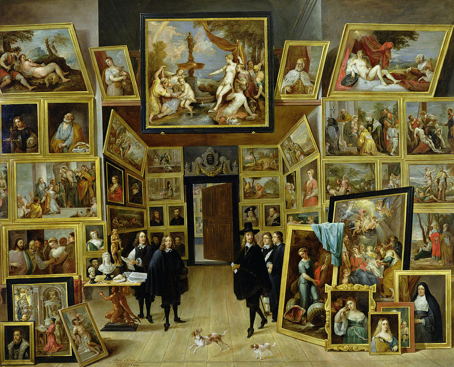 Archduke Leopold Wilhelm 1614-61 In His Picture Gallery, C.1647 Oil On ...