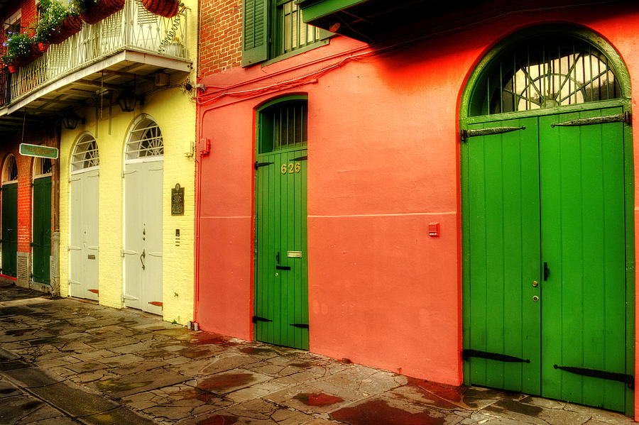 New Orleans Photograph - Arched Doors of Pirates Alley by Greg and Chrystal Mimbs
