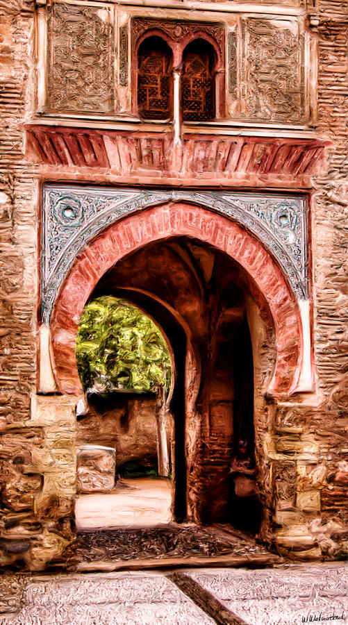 Arched  Gate in Alhambra - Painting Photograph by Weston Westmoreland