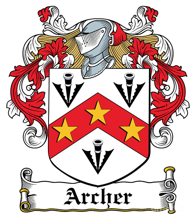 Archer Digital Art - Archer Coat of Arms Kilkenny Ireland by Heraldry