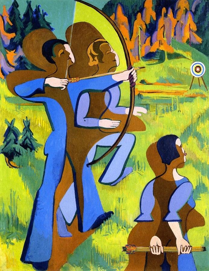 Archery Painting by Ernst Ludwig Kirchner