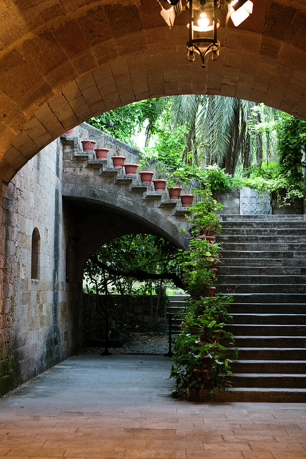 Arch and Stairs of Rhodes Photograph by Lorraine Devon Wilke