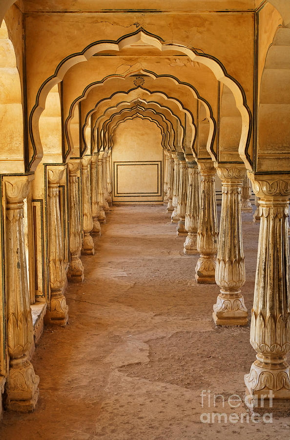 Architecture Photograph - Arches at the Amber Palace at Jaipur in India by Robert Preston