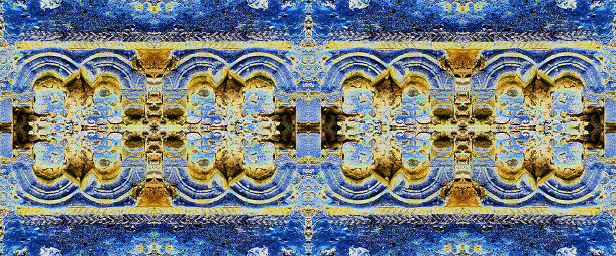 Arches in Blue and Gold Digital Art by Stephanie Grant