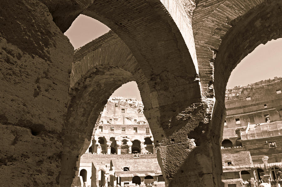 Arches in the Colosseum Photograph by Steve Natale